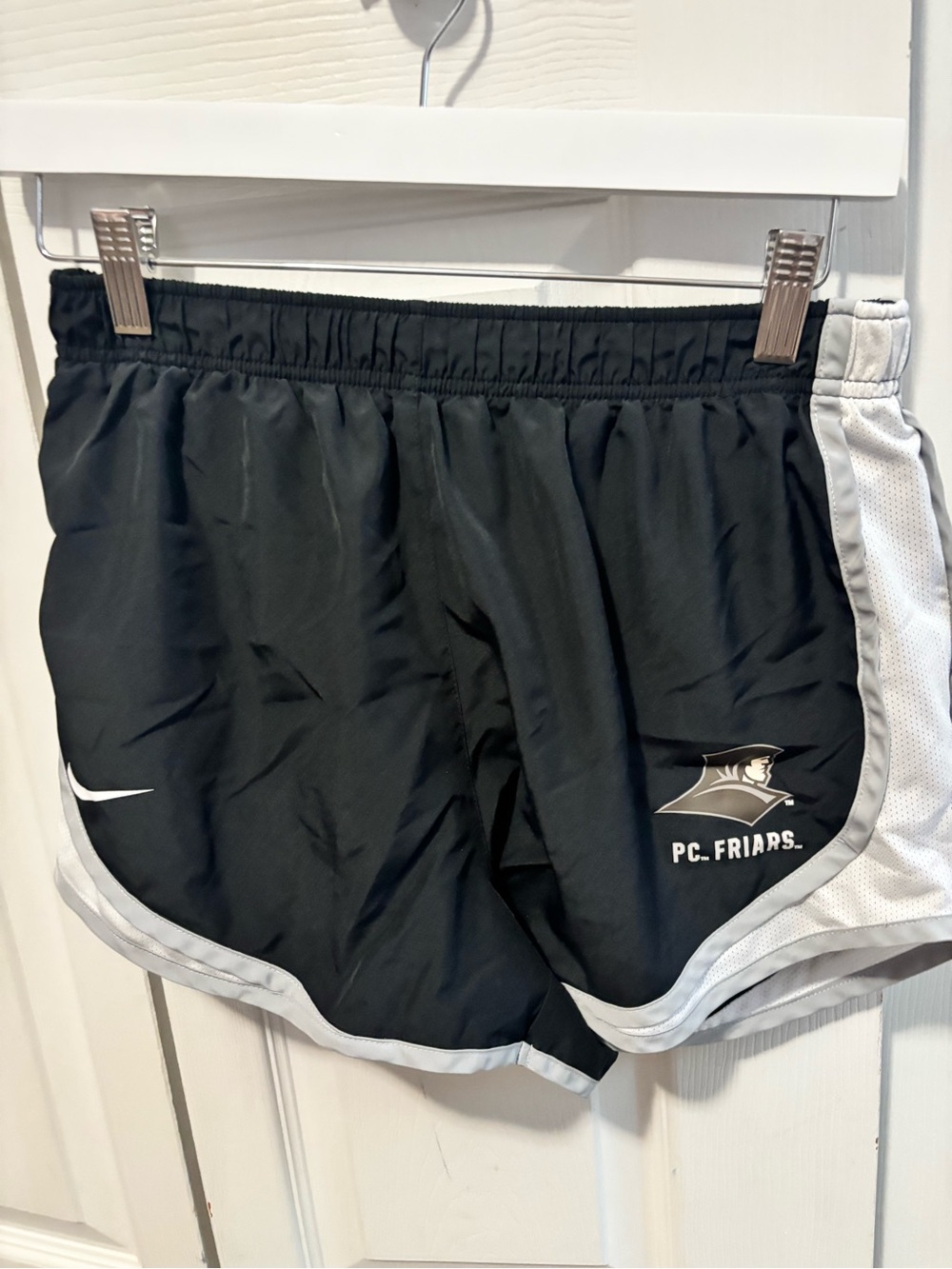 Nike Women’s Black and White Athletic Shorts PC Friars Logo